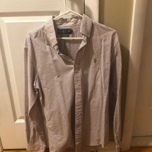 Polo dress shirt (M) Custom fit Flannel material